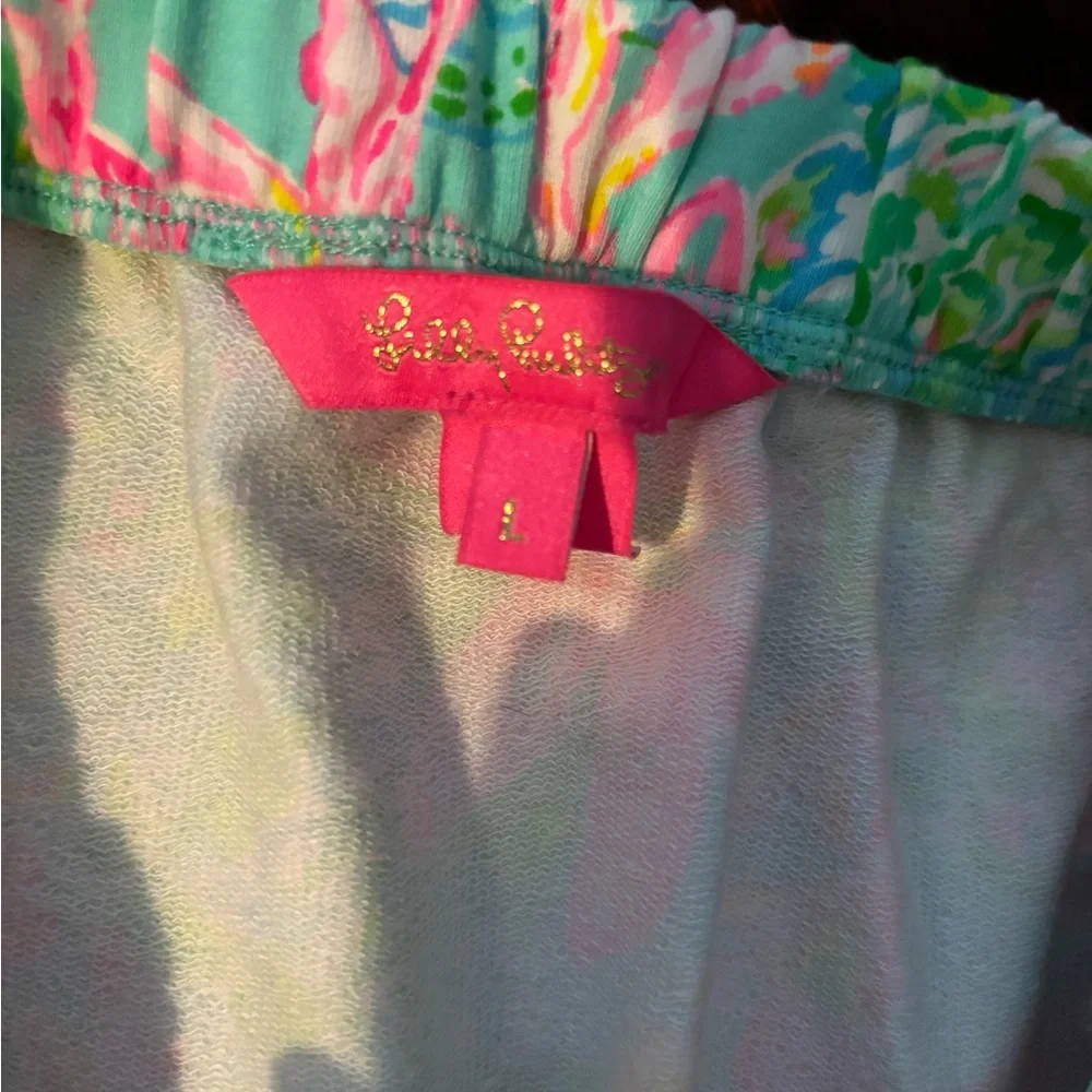 Lilly Pulitzer women’s Floral strapless romper- Pink and Green - Picture 3 of 4